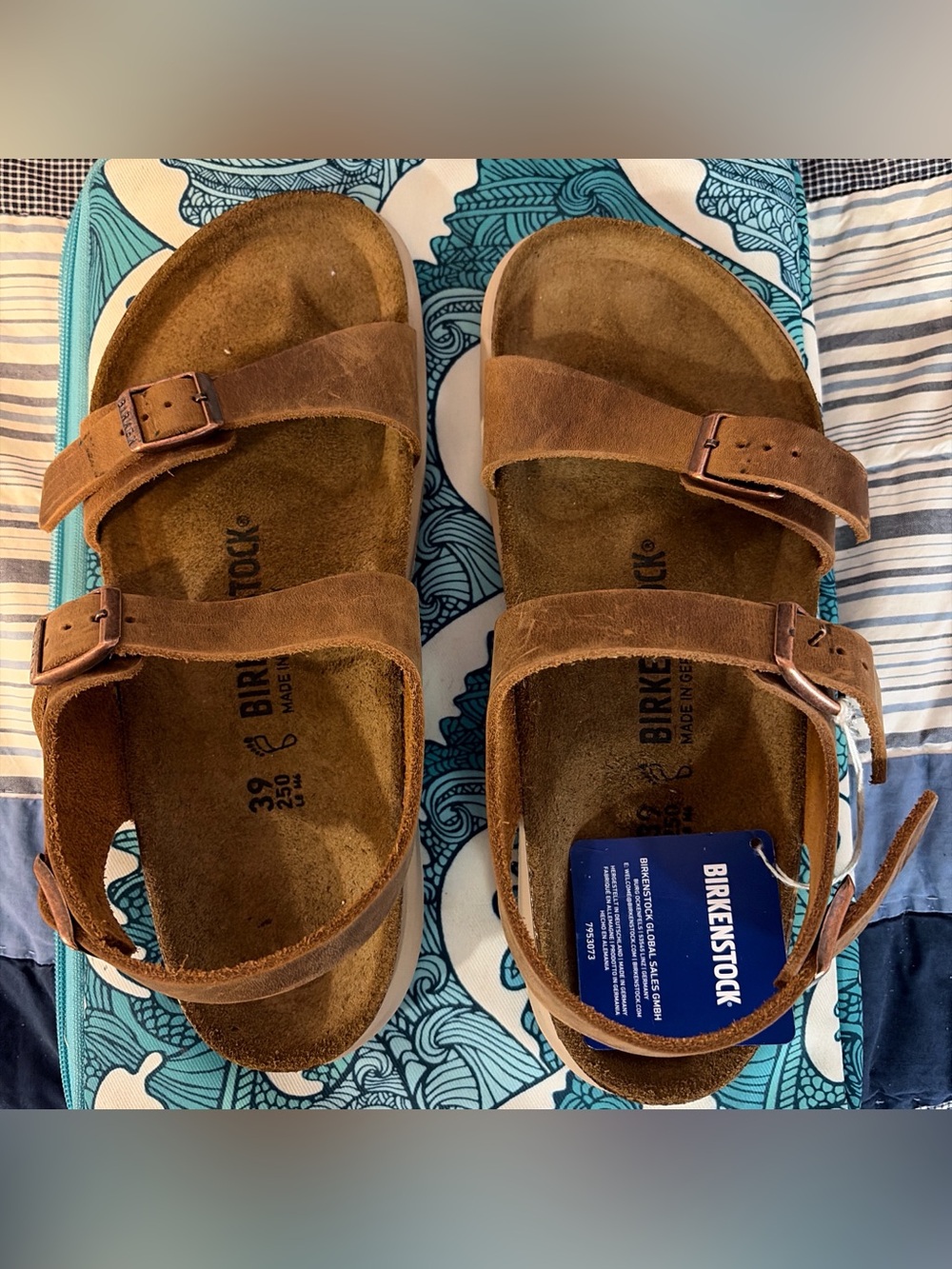 Birkenstock Brown Two-Strap Suede Sandals with Ankle Strap